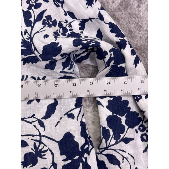 Outerknown Top Medium Womens Floral Linen Long Sleeve Button Shirt - Picture 4 of 10